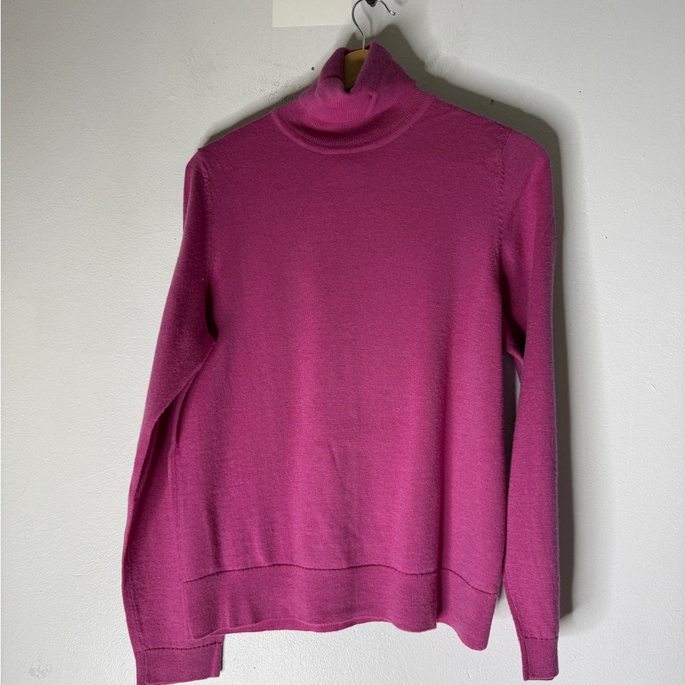 Ll Bean Turtle Neck Merino‎ Wool Sweater Pink Medium New Zealand